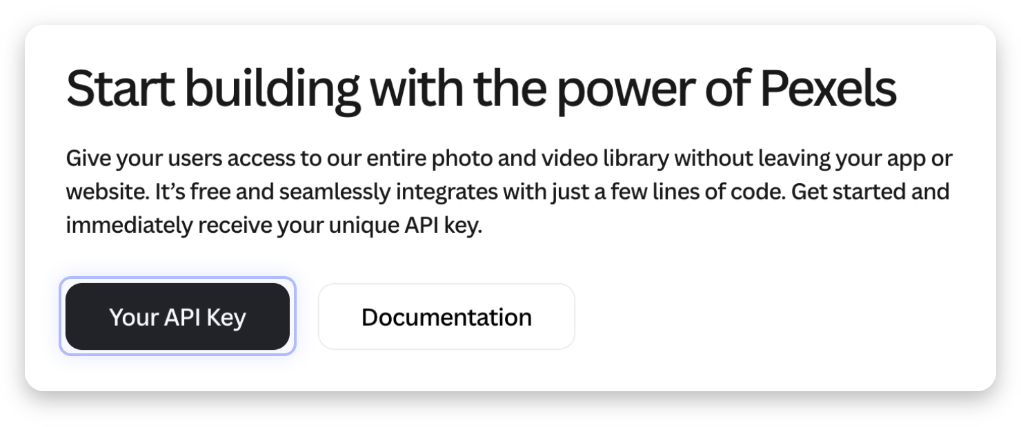 Screenshot, marked: Your API Key